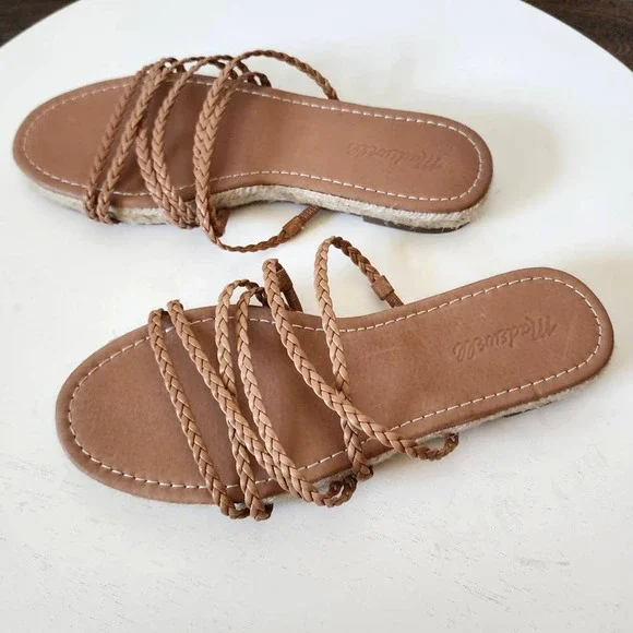 Madewell The Kathryn Espadrille Slide Sandal in Leather - Picture 4 of 9